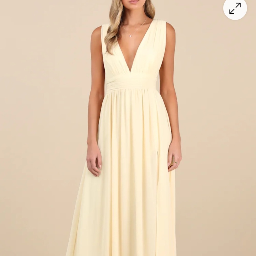Lulus Heavenly Hues Pale Yellow Maxi Dress